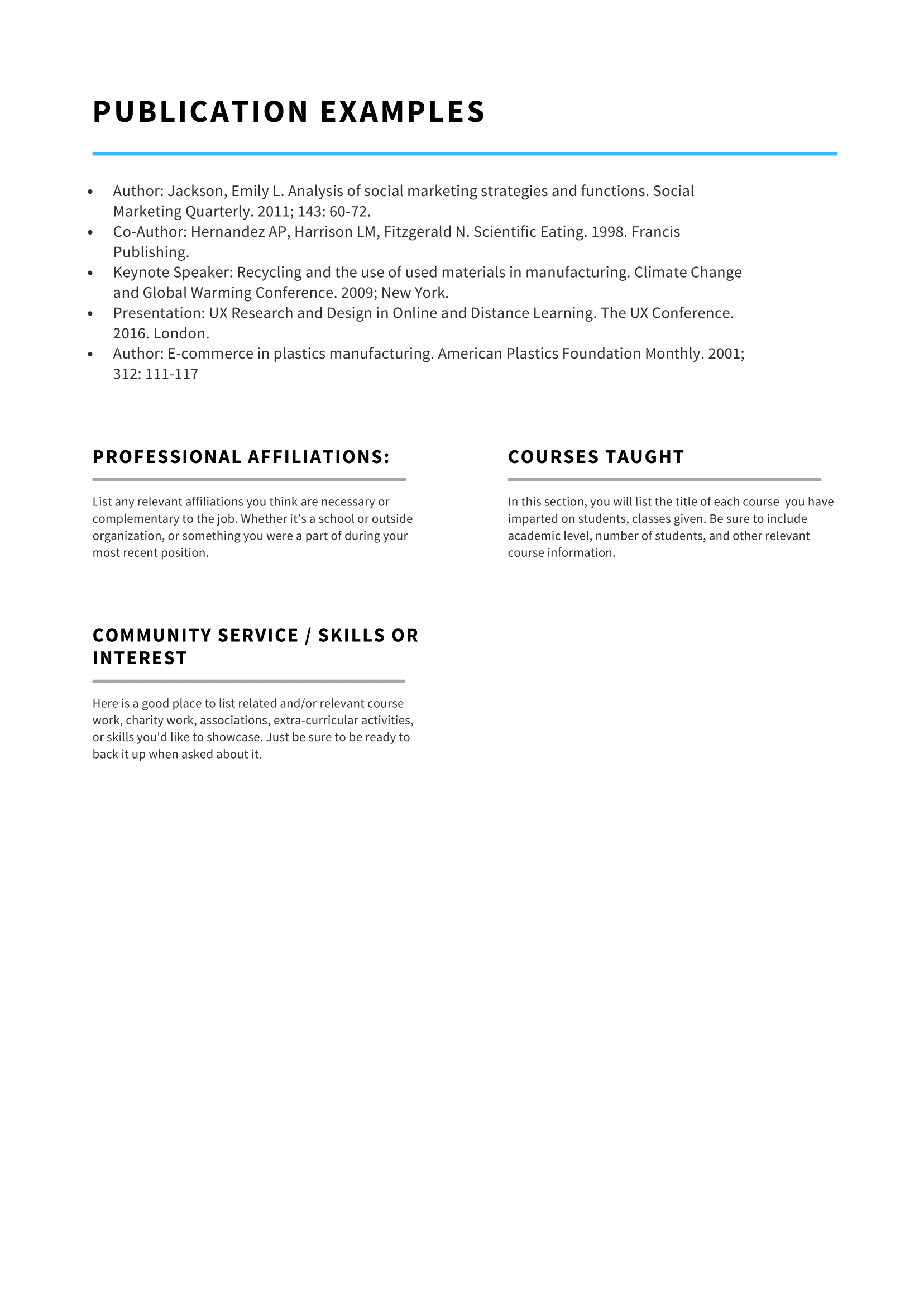 Student CV Template 2