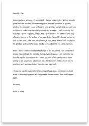 Misunderstanding letter for professional apology Apology Letter