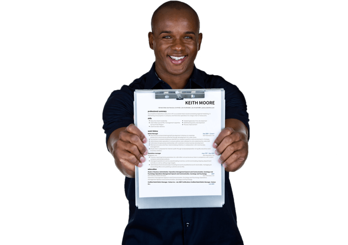 Man holding a Resume Example Slider Image 4
