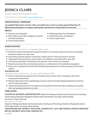 Best District Manager Resume Sample Image